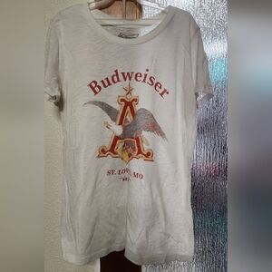 Budweiser Eagle Graphic Tee in White and Red